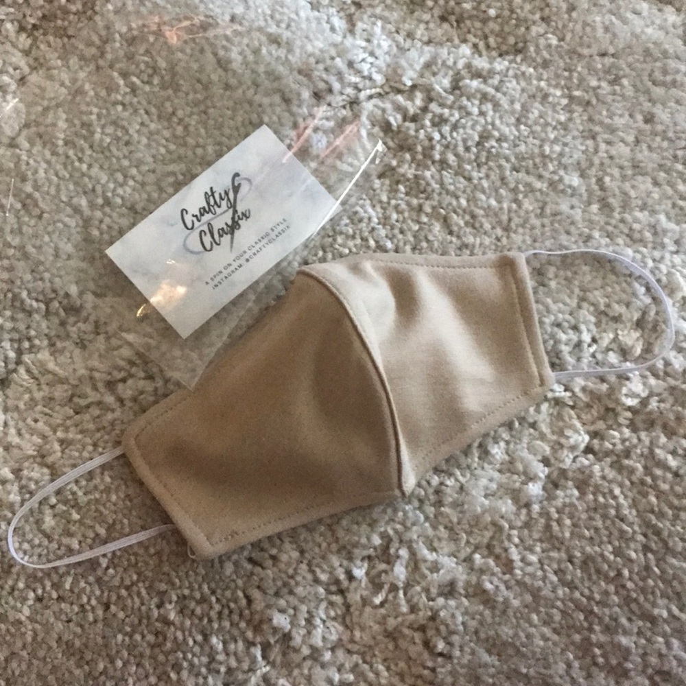 Beige cloth face mask